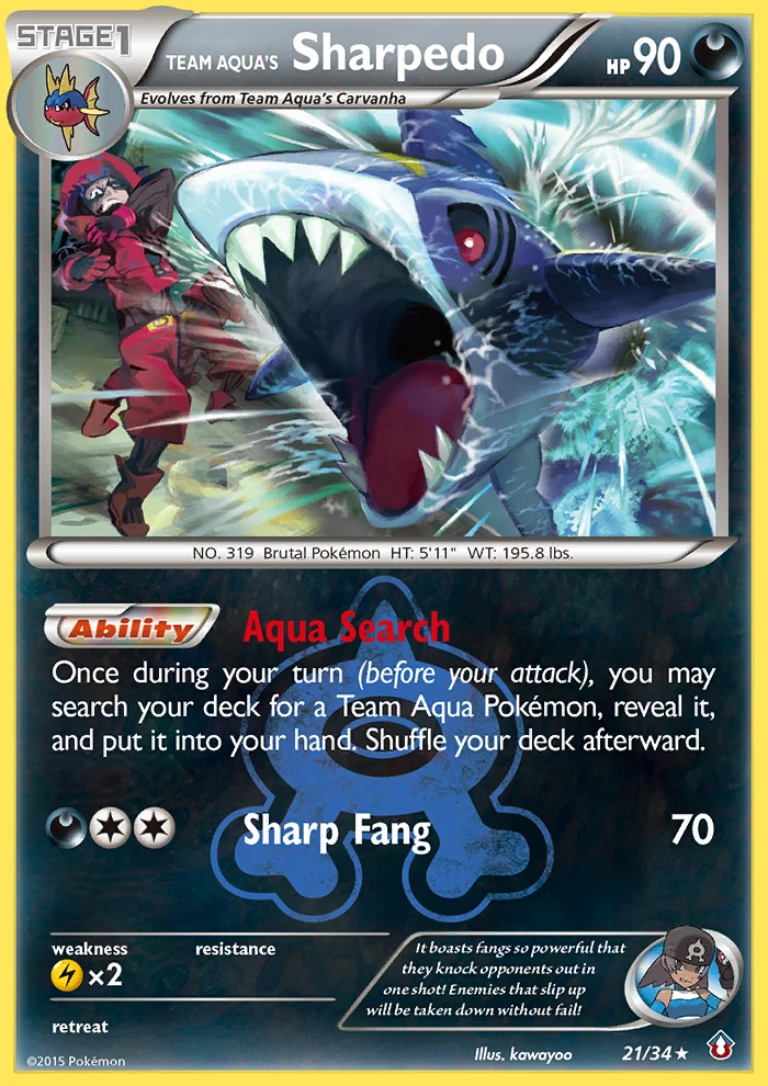 Team Aqua's Sharpedo 21/34, Double Crisis Pokémon card