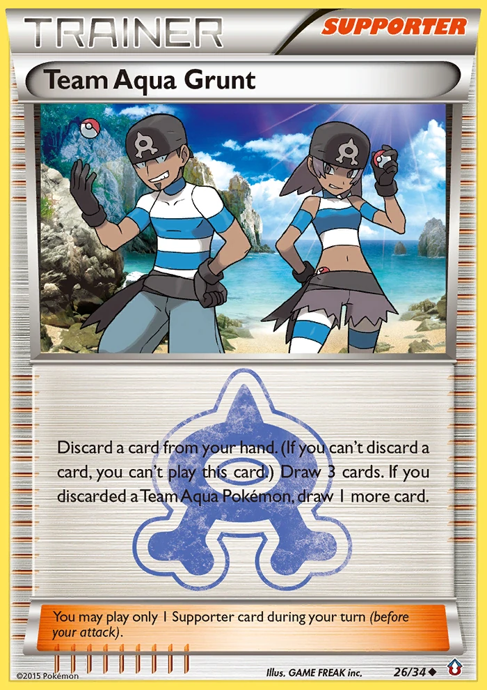 Team Aqua Grunt 26/34, Double Crisis Pokémon card