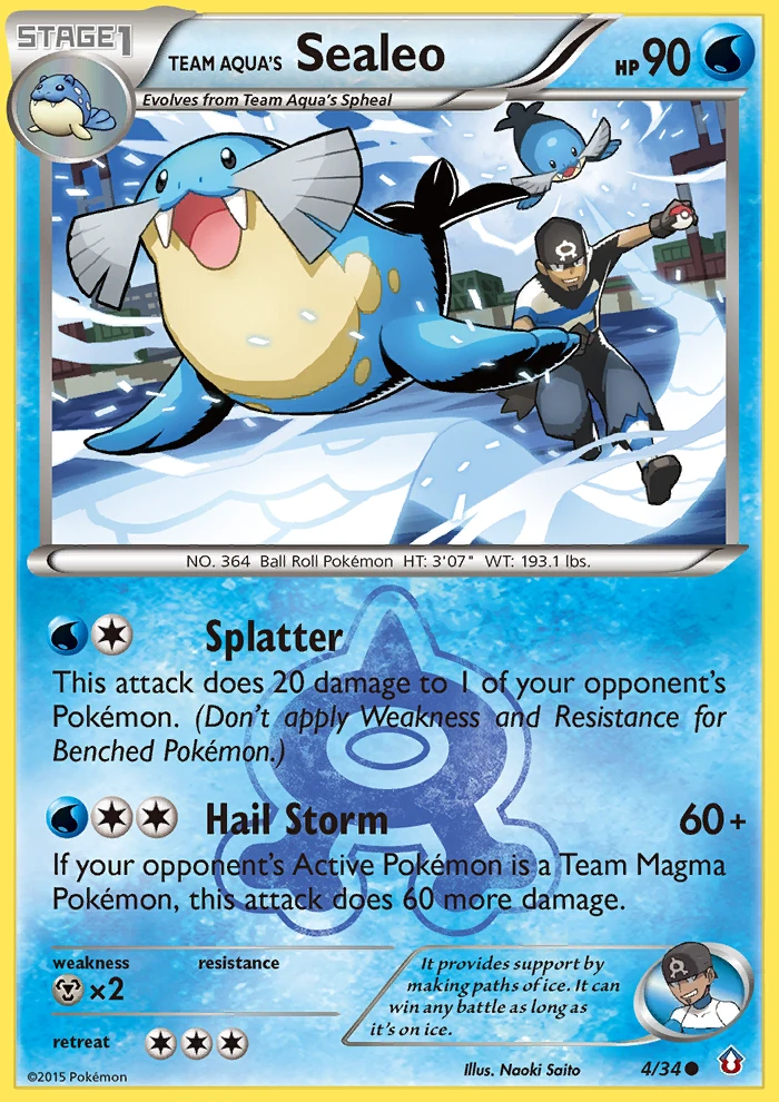 Team Aqua's Sealeo 4/34, Double Crisis Pokémon card