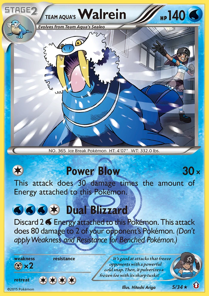 Team Aqua's Walrein 5/34, Double Crisis Pokémon card