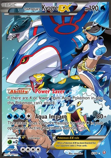 Team Aqua's Kyogre-EX 6/34 from Double Crisis