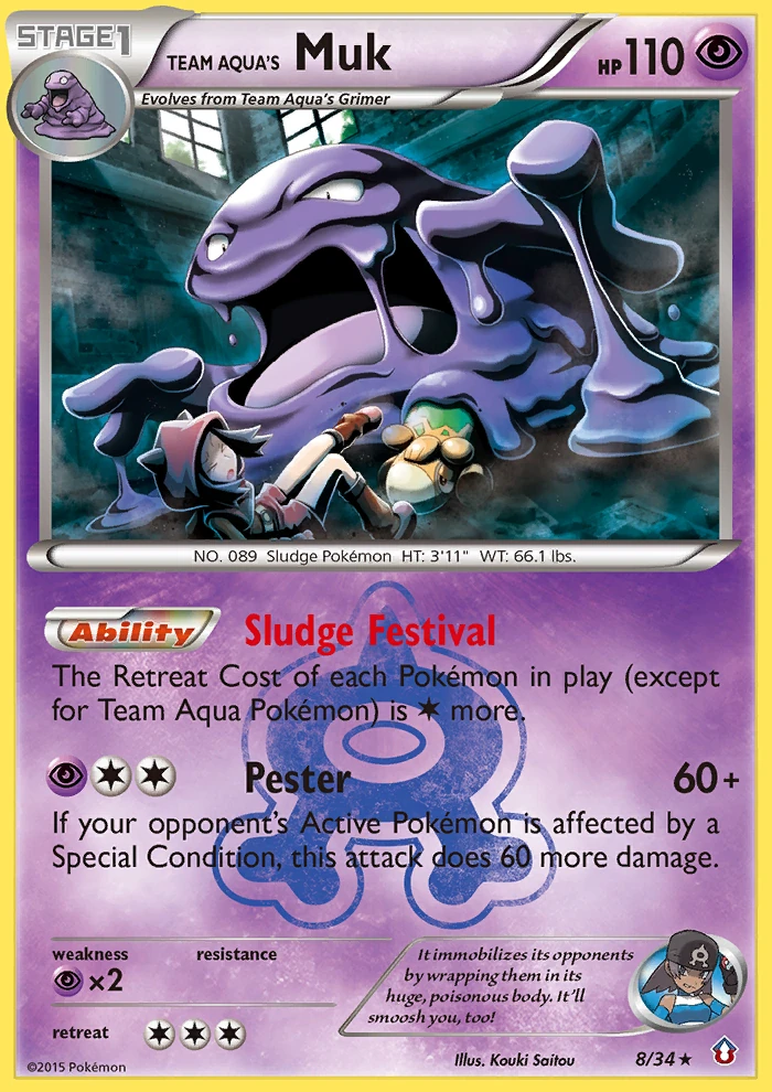 Team Aqua's Muk 8/34, Double Crisis Pokémon card