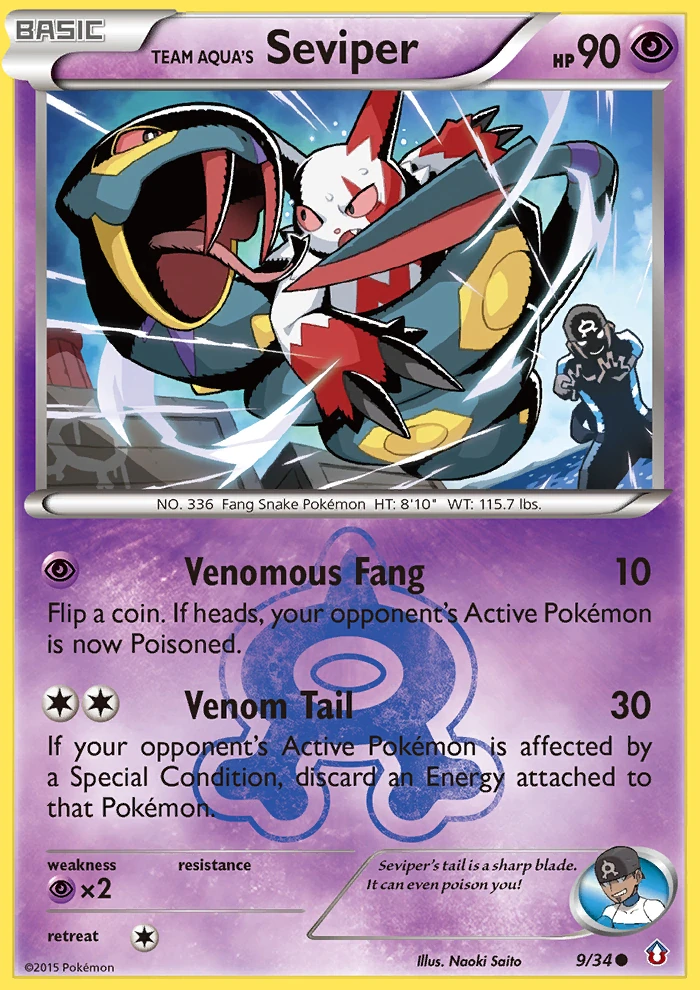 Team Aqua's Seviper 9/34, Double Crisis Pokémon card