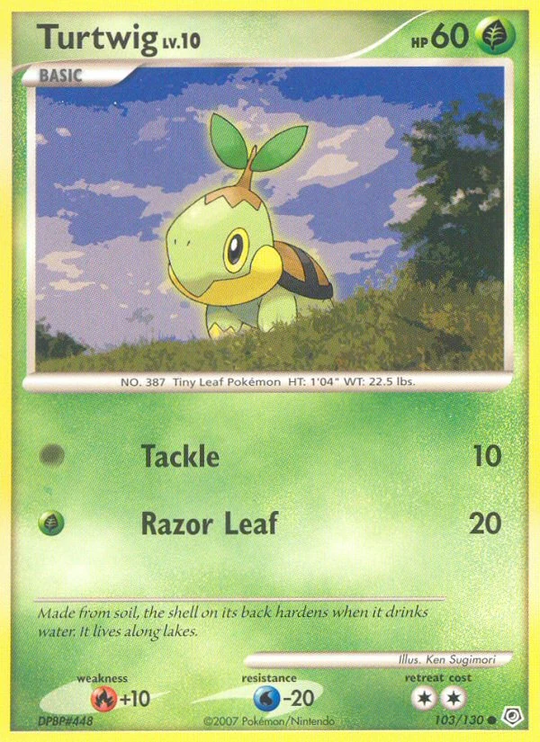 Turtwig 103/130, Diamond & Pearl Pokémon card