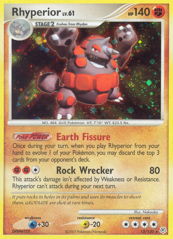 Rhyperior 12/130, Diamond & Pearl Pokémon card
