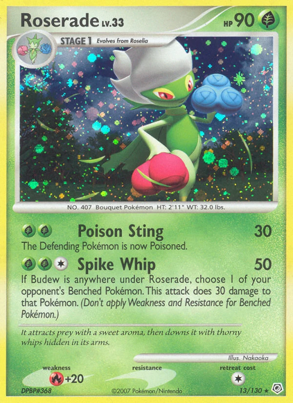 Roserade 13/130, Diamond & Pearl Pokémon card