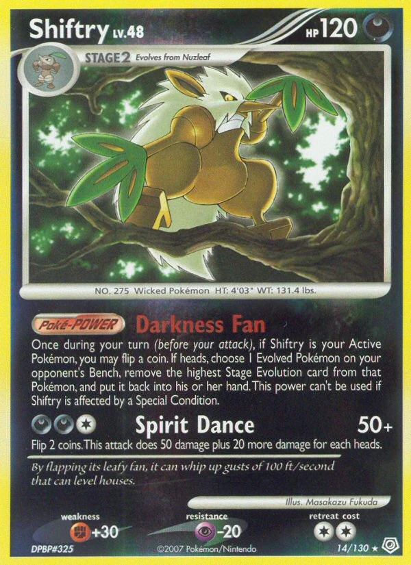 Shiftry 14/130, Diamond & Pearl Pokémon card