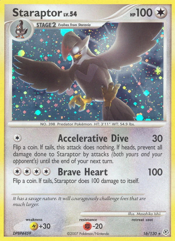 Staraptor 16/130, Diamond & Pearl Pokémon card