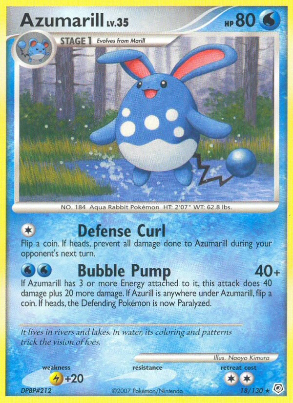 Azumarill 18/130, Diamond & Pearl Pokémon card