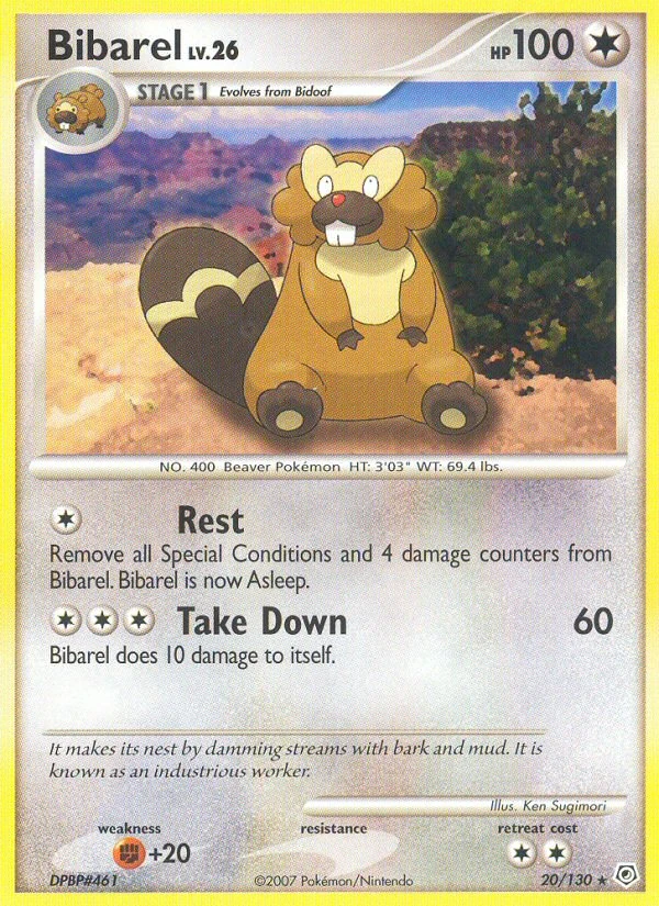 Bibarel 20/130, Diamond & Pearl Pokémon card