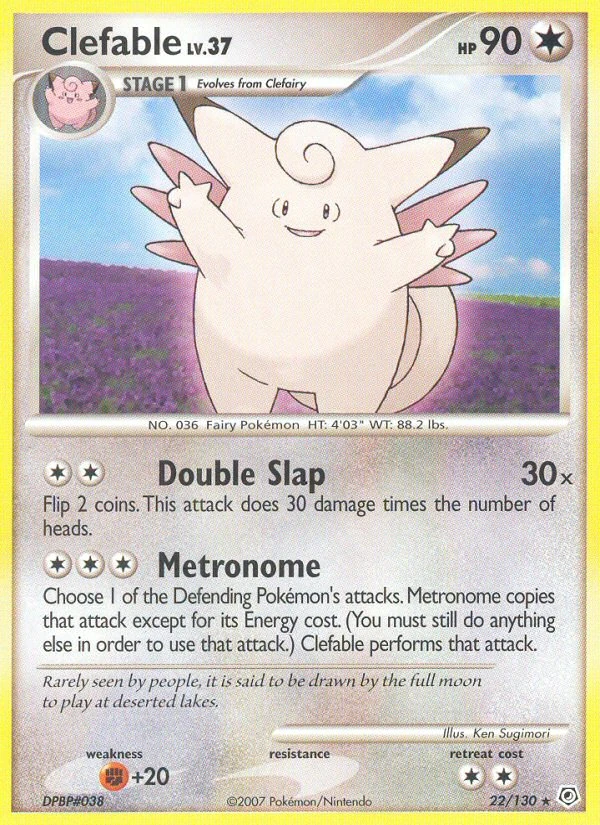 Clefable 22/130, Diamond & Pearl Pokémon card