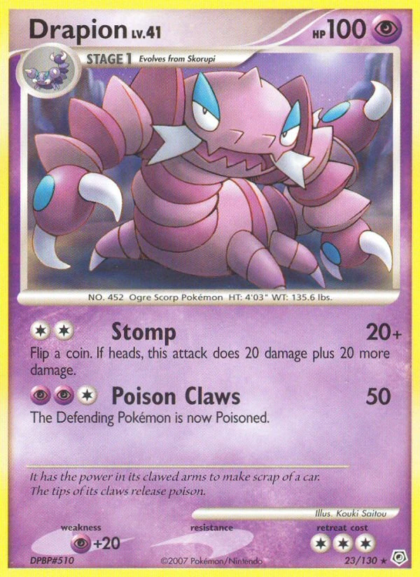 Drapion 23/130, Diamond & Pearl Pokémon card
