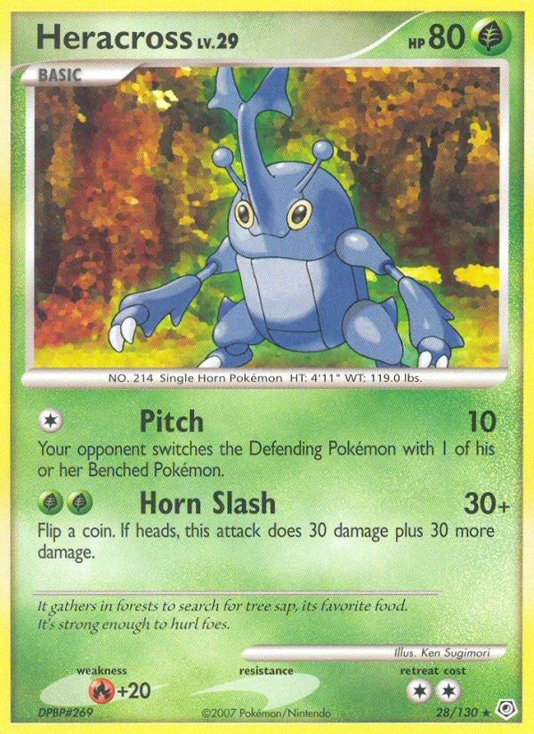 Heracross 28/130, Diamond & Pearl Pokémon card