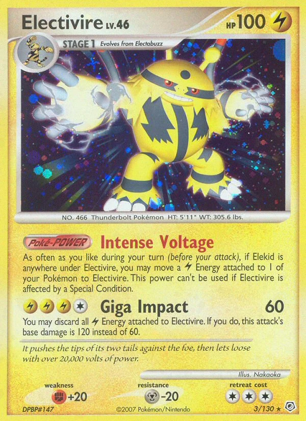 Electivire 3/130, Diamond & Pearl Pokémon card