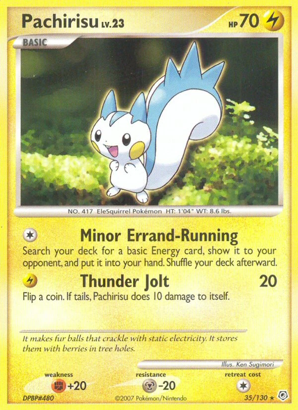 Pachirisu 35/130, Diamond & Pearl Pokémon card