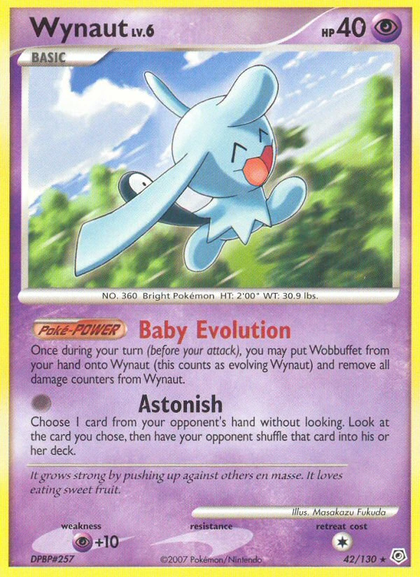 Wynaut 42/130, Diamond & Pearl Pokémon card