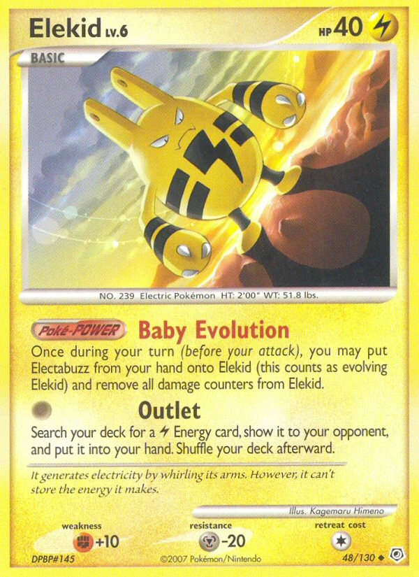 Elekid 48/130, Diamond & Pearl Pokémon card