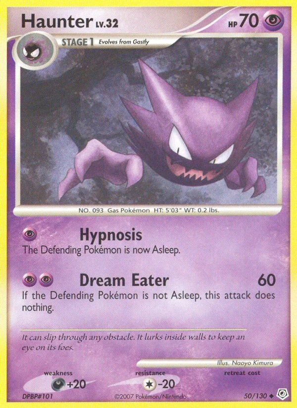 Haunter 50/130, Diamond & Pearl Pokémon card