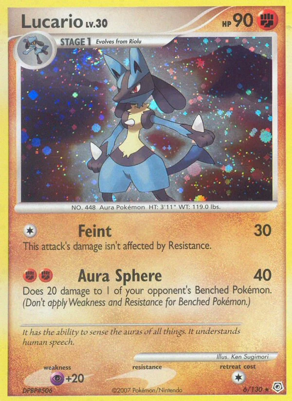Lucario 6/130, Diamond & Pearl Pokémon card