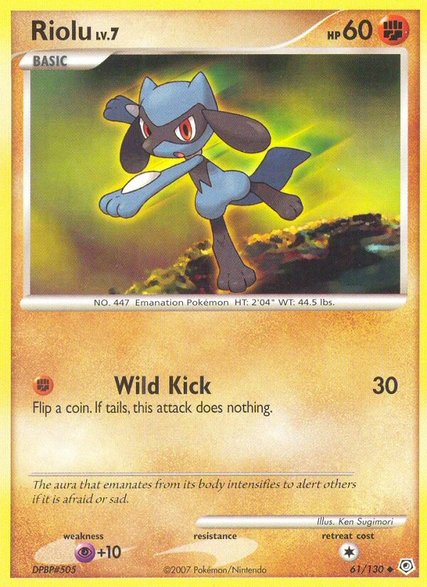 Riolu 61/130, Diamond & Pearl Pokémon card