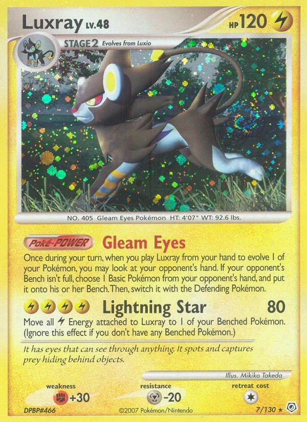 Luxray 7/130, Diamond & Pearl Pokémon card