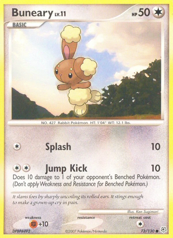 Buneary 73/130, Diamond & Pearl Pokémon card
