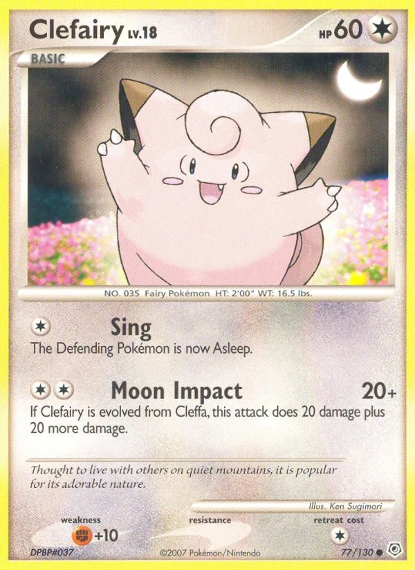 Clefairy 77/130, Diamond & Pearl Pokémon card