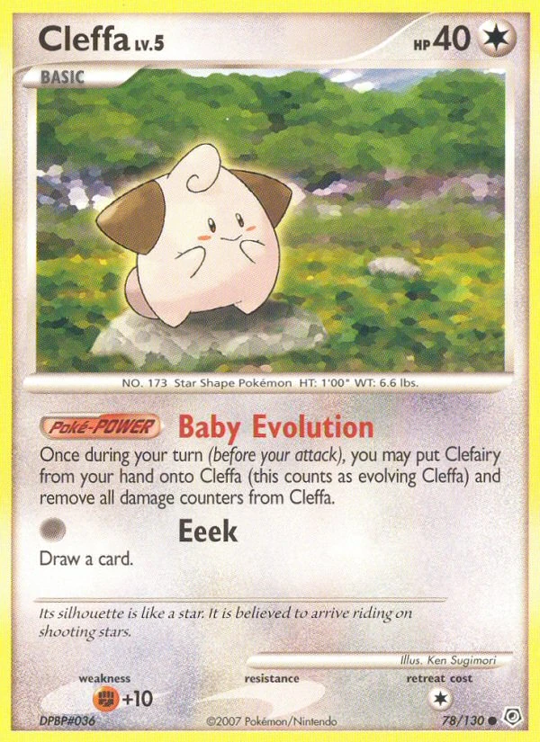 Cleffa 78/130, Diamond & Pearl Pokémon card
