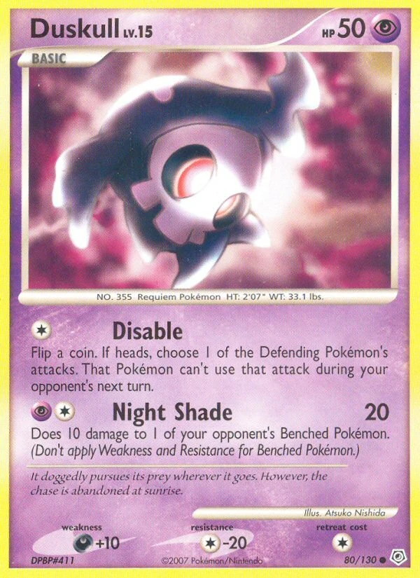 Duskull 80/130, Diamond & Pearl Pokémon card