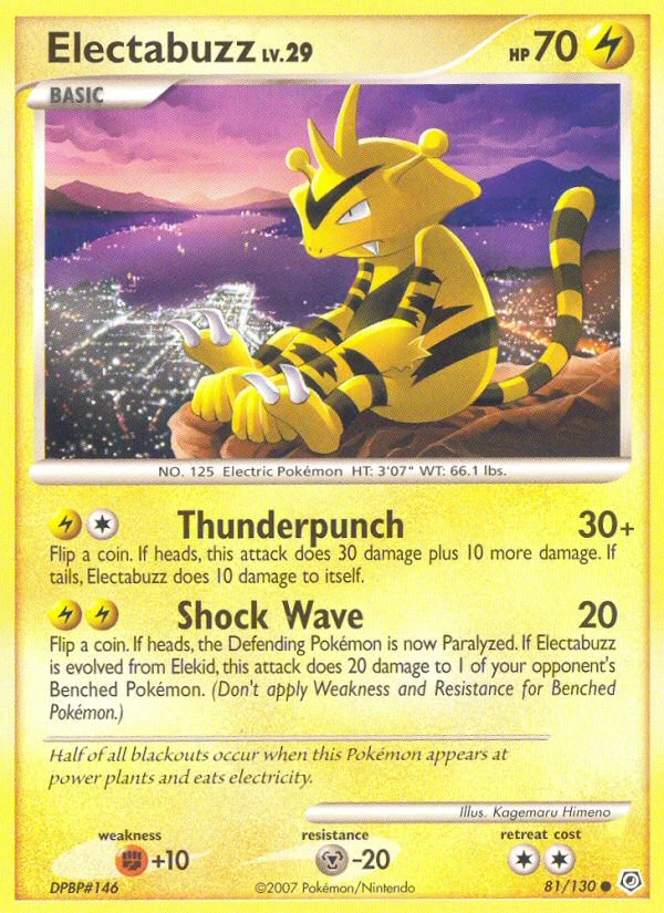 Electabuzz 81/130, Diamond & Pearl Pokémon card