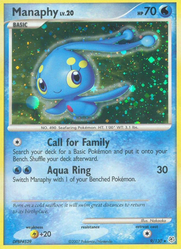 Manaphy 9/130, Diamond & Pearl Pokémon card