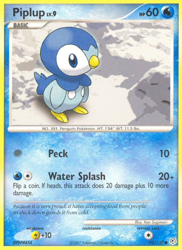 Piplup 93/130, Diamond & Pearl Pokémon card