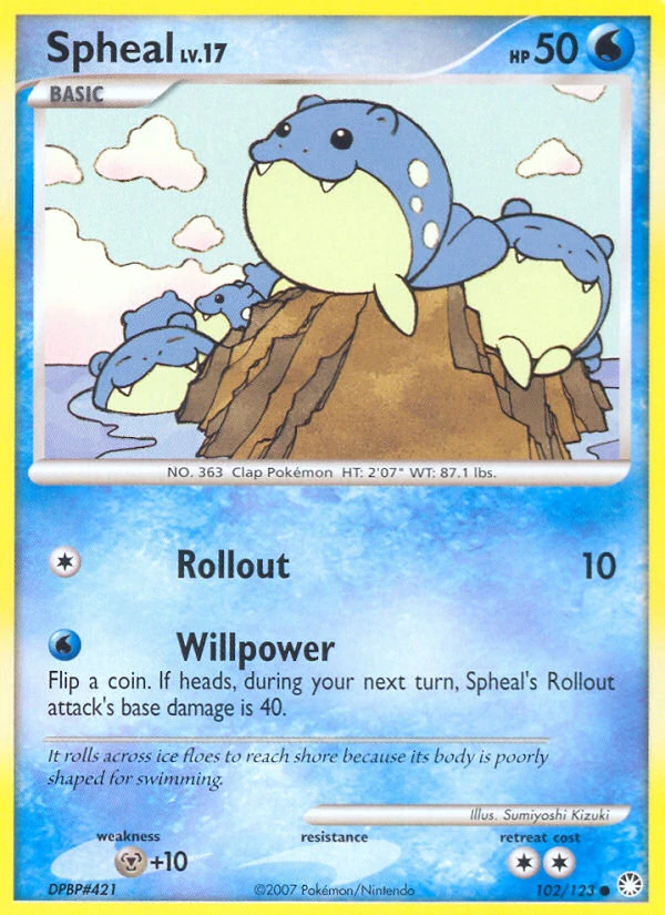 Spheal 102/123, Mysterious Treasures Pokémon card