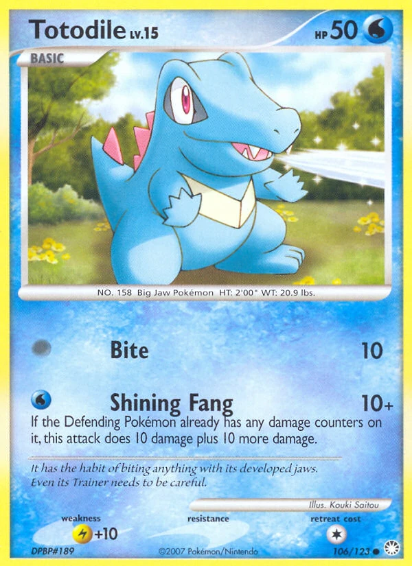 Totodile 106/123, Mysterious Treasures Pokémon card