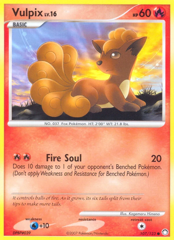 Vulpix 107/123, Mysterious Treasures Pokémon card