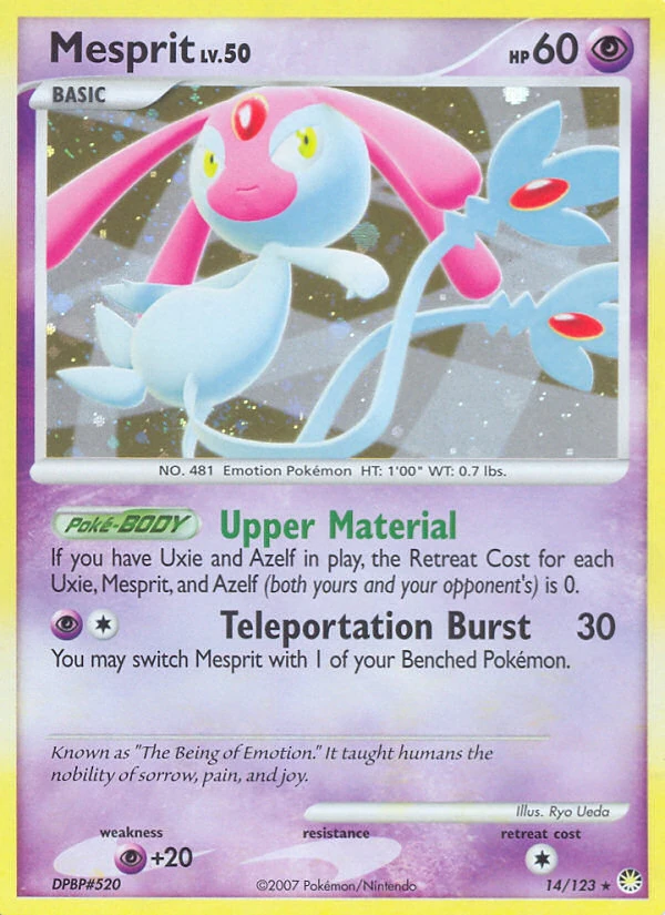 Mesprit 14/123, Mysterious Treasures Pokémon card