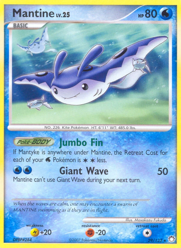 Mantine 29/123, Mysterious Treasures Pokémon card