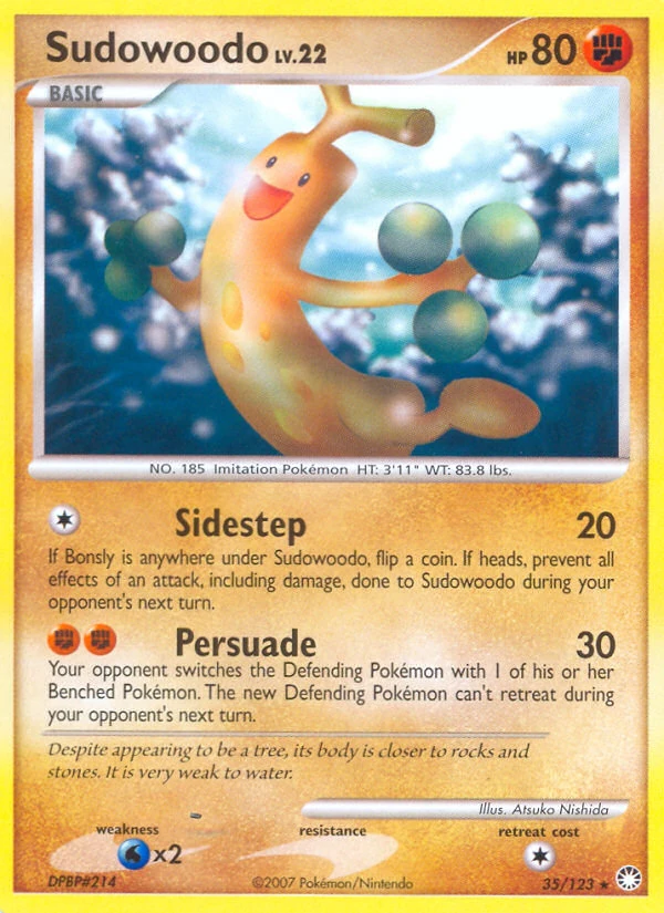 Sudowoodo 35/123, Mysterious Treasures Pokémon card