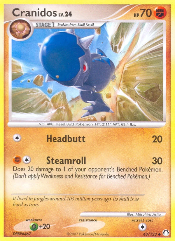 Cranidos 43/123, Mysterious Treasures Pokémon card