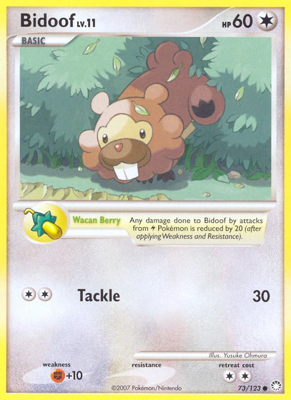 Bidoof 73/123, Mysterious Treasures Pokémon card