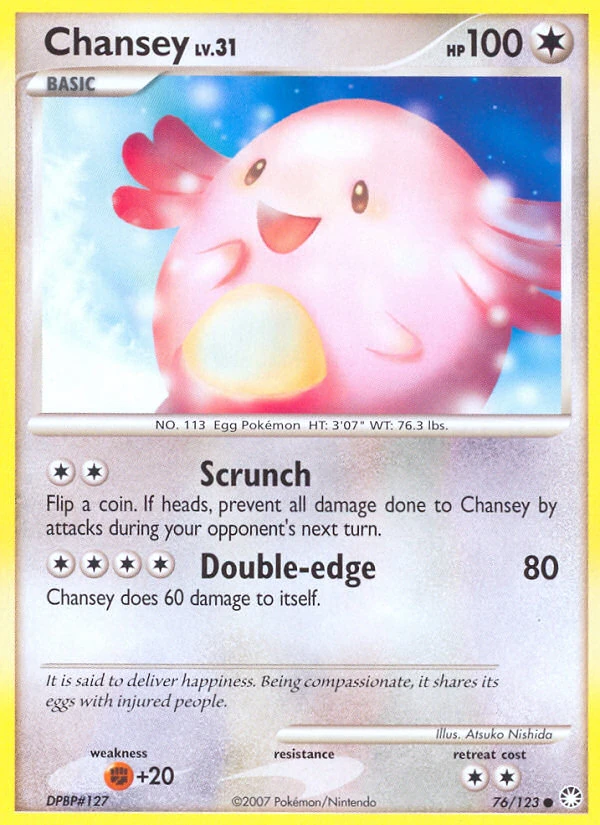 Chansey 76/123, Mysterious Treasures Pokémon card