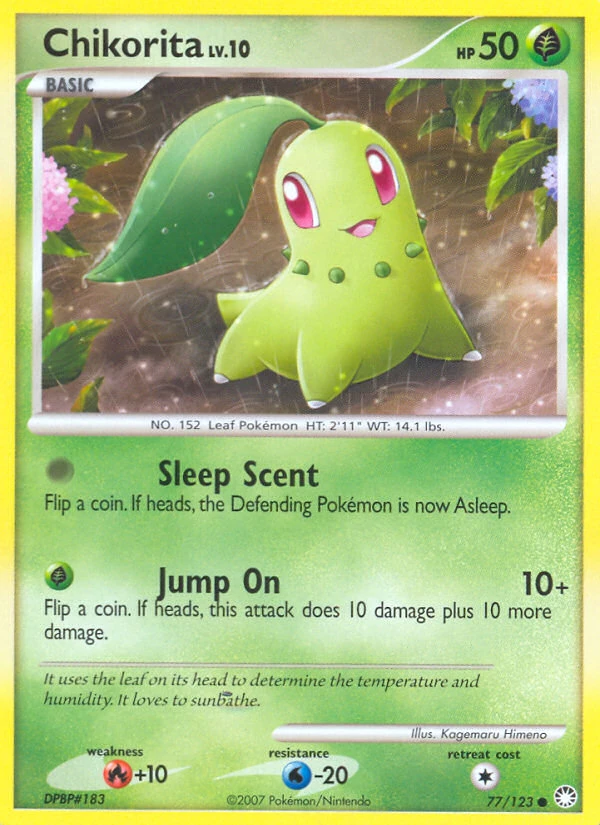 Chikorita 77/123, Mysterious Treasures Pokémon card
