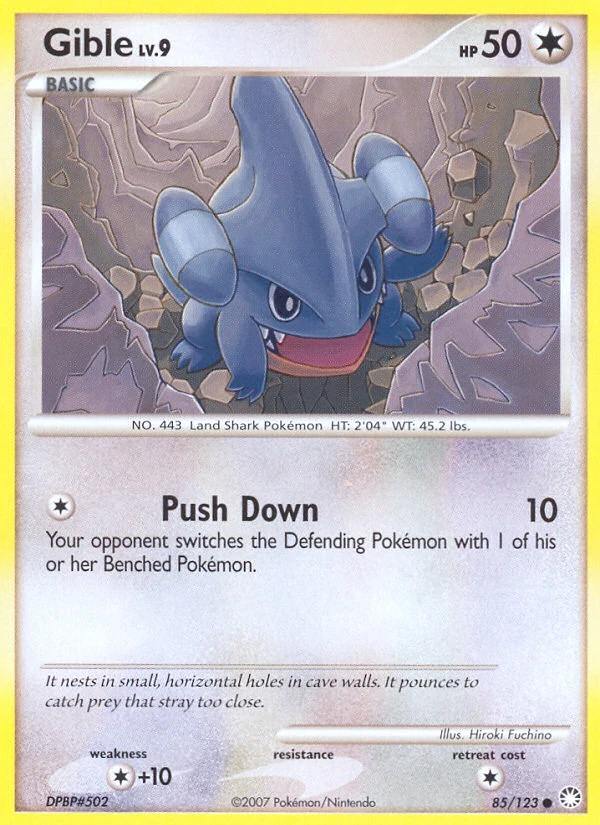 Gible 85/123, Mysterious Treasures Pokémon card