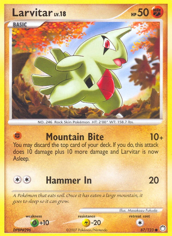 Larvitar 87/123, Mysterious Treasures Pokémon card