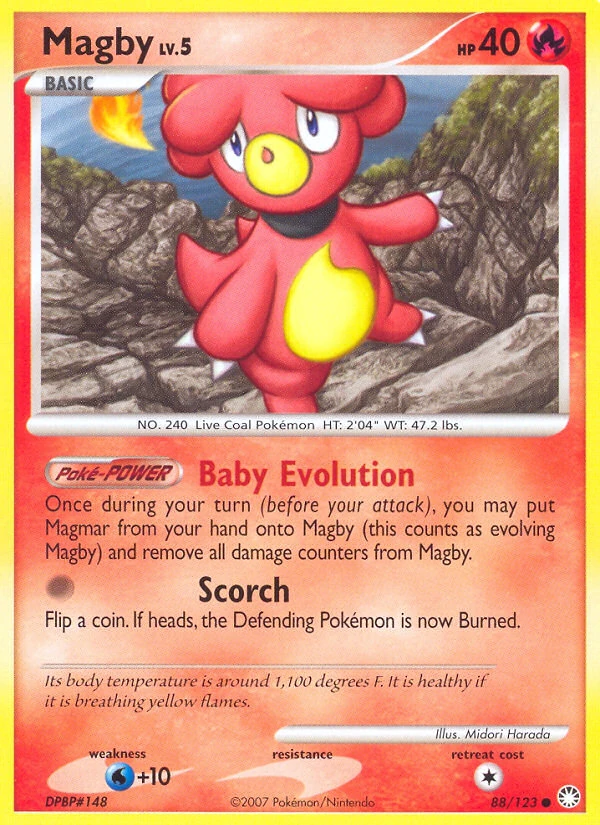 Magby 88/123, Mysterious Treasures Pokémon card