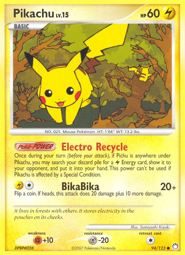 Pikachu 94/123, Mysterious Treasures Pokémon card