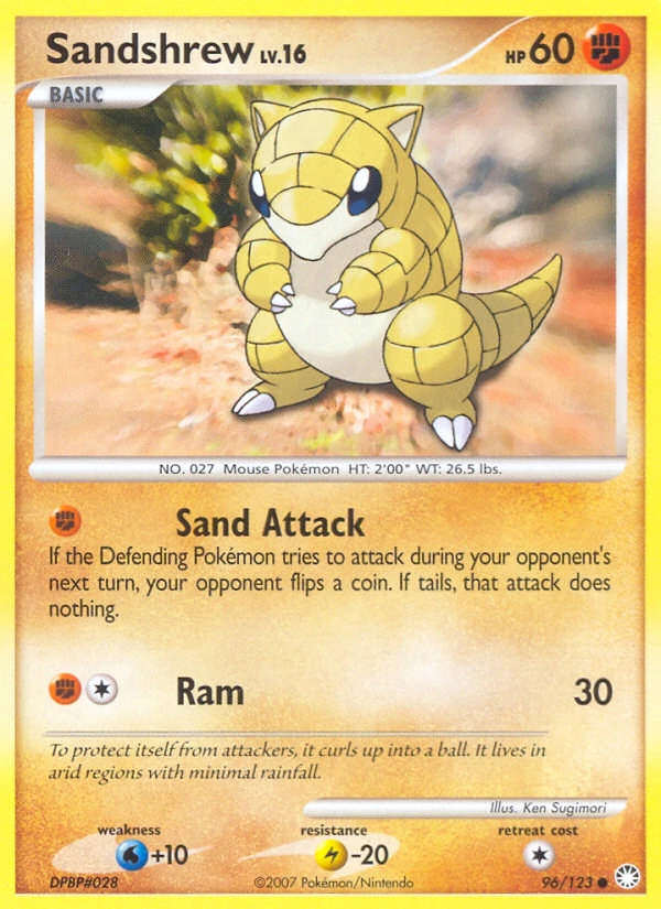 Sandshrew 96/123, Mysterious Treasures Pokémon card
