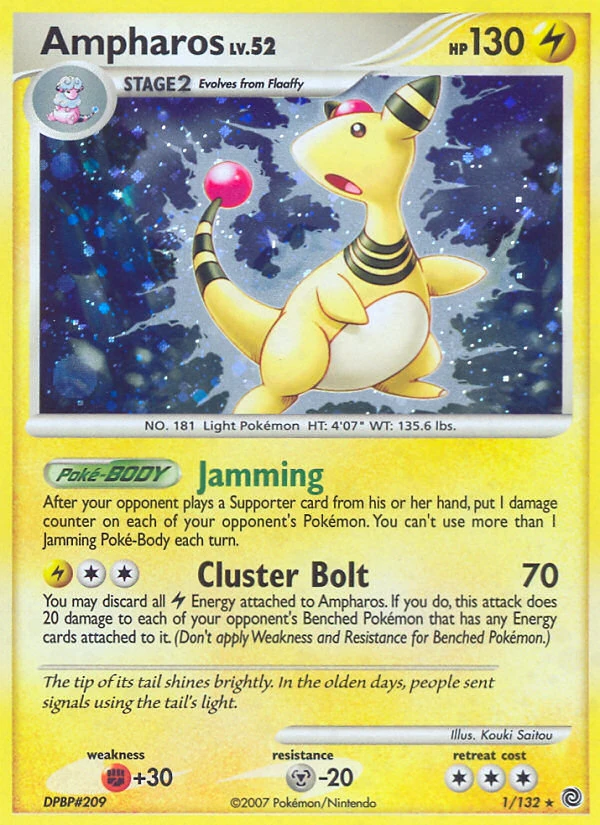 Ampharos 1/132, Secret Wonders Pokémon card
