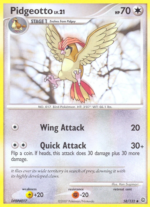 Pidgeotto 58/132, Secret Wonders Pokémon card
