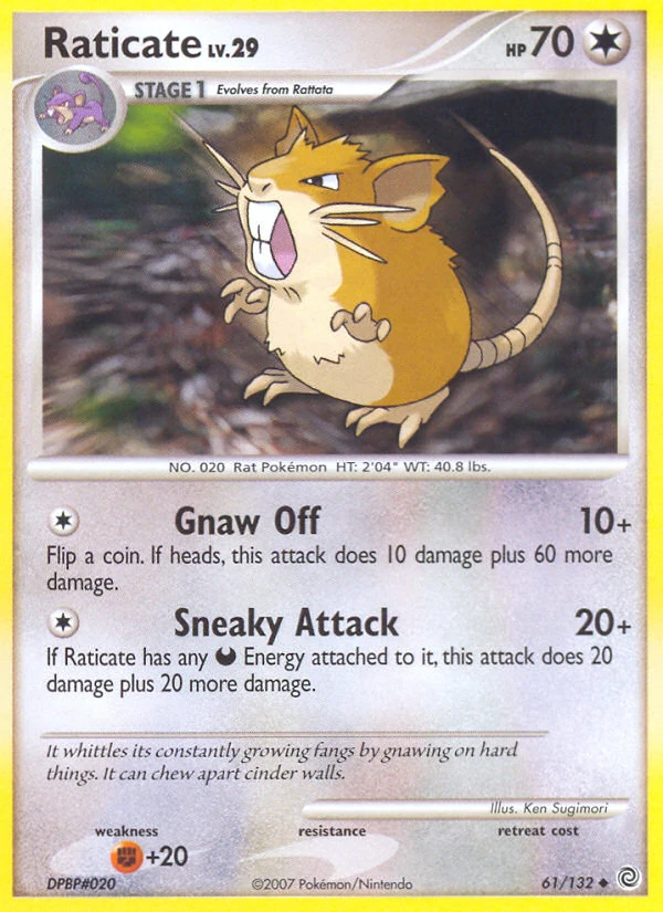 Raticate 61/132, Secret Wonders Pokémon card